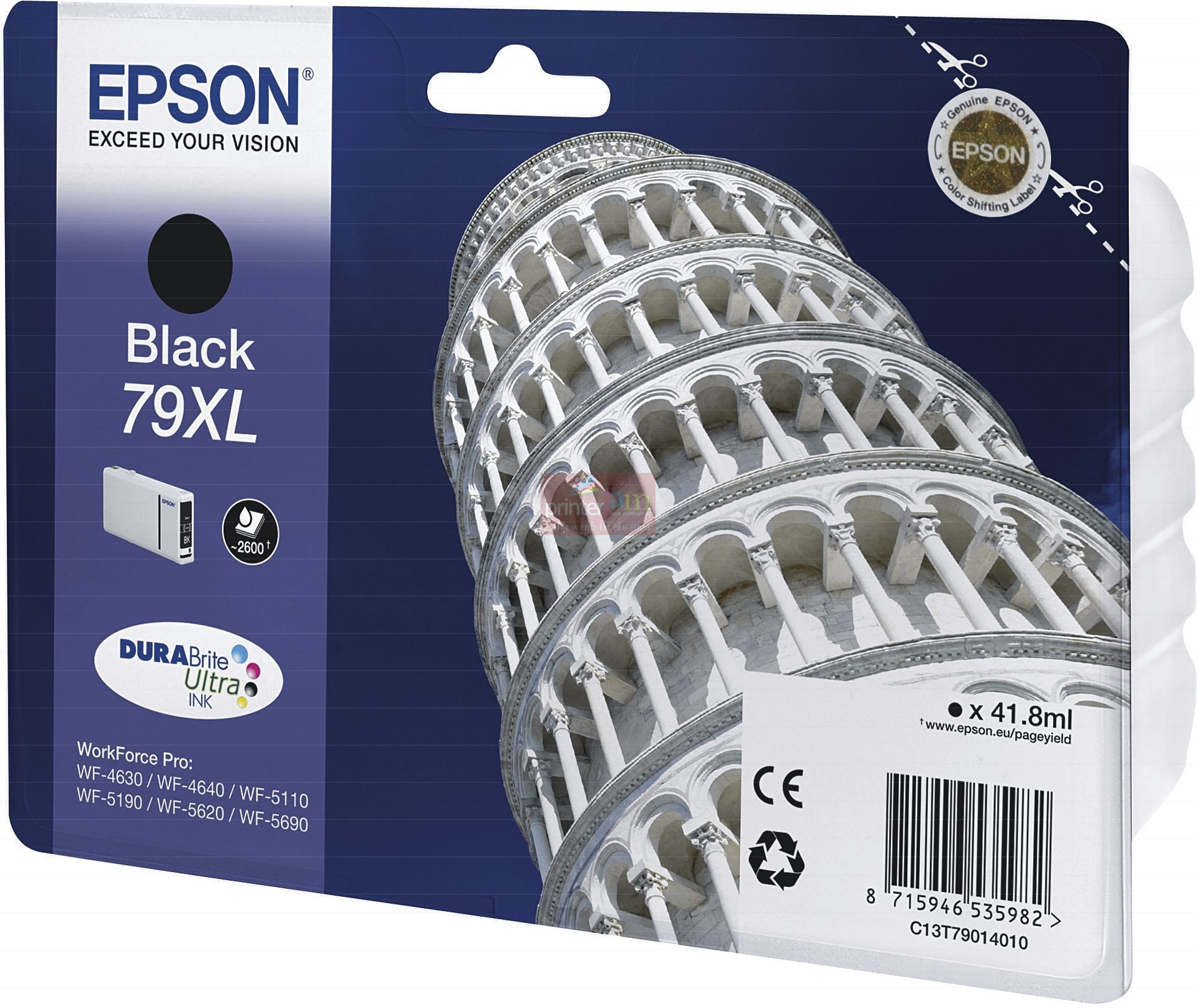 Originální inkoustová kazeta Epson T7901 (79XL Black), černá (black), 2600 stran, 42ml - originální