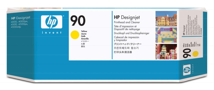 HP C5057A, No.90, žlutá - originální tisková hlava a čištič