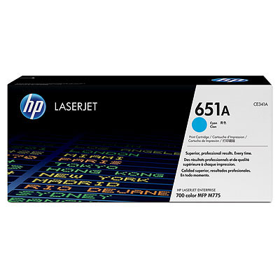 HP 651A azurová originální tonerová kazeta LaserJet (CE341A)