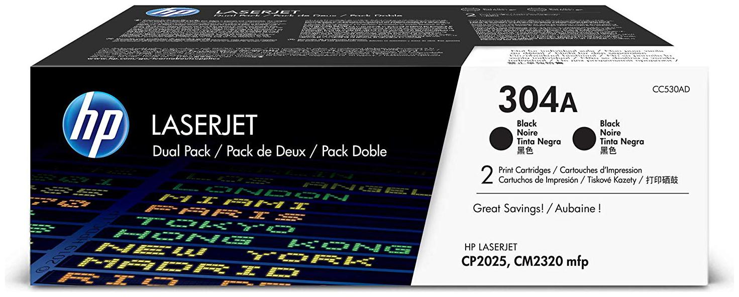 HP CC530AD / 304A black doublepack - originální