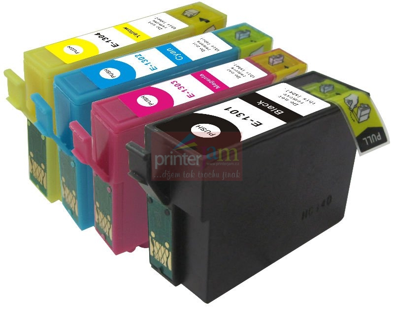 Cartridge obsahují 19 a16 ml kvalitního inkoustu, jsou osazeny čipem, který se stará o jejich bezproblémový provoz v tiskárnách:  Epson Stylus Office B42WD Epson Stylus Office BX305F Epson Stylus Office BX305FW Epson Stylus Office BX305FW Plus Epson Stylus Office BX320FW Epson Stylus Office BX525WD Epson Stylus Office BX535WD Epson Stylus Office BX625FWD Epson Stylus Office BX630FWD Epson Stylus Office BX635FWDEpson Stylus Office BX925FWD Epson Stylus Office BX935FWD Epson Stylus SX230W Epson Stylus SX235 Epson Stylus SX235W Epson Stylus SX420 Epson Stylus SX420W Epson Stylus SX425 Epson Stylus SX425W Epson Stylus SX430W Epson Stylus SX435W Epson Stylus SX440W Epson Stylus SX445W Epson Stylus SX525WD Epson Stylus SX535WD Epson Stylus SX620FW Epson WorkForce WF-7015 Epson WorkForce WF-7515 Epson WorkForce WF-7525