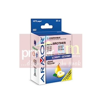 ink-jet pro Brother DCP 145C yellow,20ml,JUMBO,kom.s LC980Y