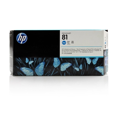 HP C4951A, No.81, azurová - originální hlava plus čištič bulk (bez originální krabicky)