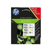 HP 932XL Černá/933XL Azurová, purpurová, žlutá – čtyřbalení originálních inkoustových kazet (C2P42AE